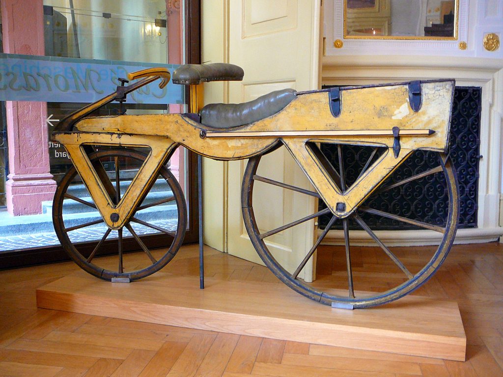 Draisine or Laufmaschine around 1820. Archetype of the Bicycle. Pic 01